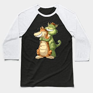 Cat Dinosaur Tales Baseball T-Shirt